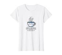 Actuellement Faire Semblant d'être Une Personne du Matin Humour café T-Shirt, Femme, Blanc, XS