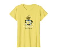 Actuellement Faire Semblant d'être Une Personne du Matin Humour café T-Shirt, Femme, Citron, M