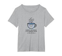 Actuellement Faire Semblant d'être Une Personne du Matin Humour café T-Shirt, Femme Grandes Tailles, Gris Chiné, 2X