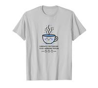 Actuellement Faire Semblant d'être Une Personne du Matin Humour café T-Shirt, Homme, Argent, XL