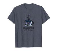 Actuellement Faire Semblant d'être Une Personne du Matin Humour café T-Shirt, Homme, Bleu Chiné, XXL