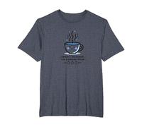 Actuellement Faire Semblant d'être Une Personne du Matin Humour café T-Shirt, Homme Grandes Tailles, Bleu Chiné, 2X Tall