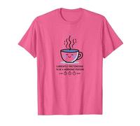 Actuellement Faire Semblant d'être Une Personne du Matin Humour café T-Shirt, Homme, Rose chiné, L