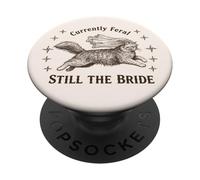 Actuellement Feral Still The Bride Bachelorette Cat PopSockets PopGrip Adhésif