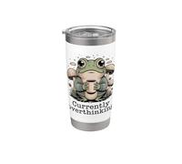 Actuellement trop penser à la santé mentale du café grenouille Gobelet isotherme en acier inoxydable double paroi