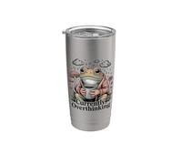 Actuellement trop penser à la santé mentale du café grenouille Gobelet isotherme en acier inoxydable double paroi