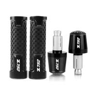 actuion Poignée Poignées De Guidon Moto Accessoires pour Ka@&wasaki Z750 2007 2008 2009 2010 2011 2012 Z750 Z 750 Poignée Moto 7/8 "22mm Poignées De Guidon Poignée Bouchon D'extrémité(Black black-01)