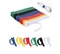 Acual 100 PCS Serre Câble Réutilisable, Attache Câble Scratch Réglable Multifonction, Nylon, Organisation Câbles pour Maison, Bureau, Jardin, 1,2 x 15 cm, Multicolore