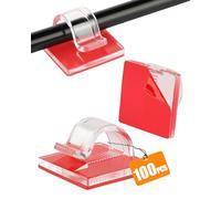 Acual 100 PCS Supports de Câbles, Clips Câbles Transparents, Attache Câble Adhesif, Organisateur de Câbles Autocollants, 50 Grands + 50 Petits, pour Extérieur Câble Management,Rangement Bureau