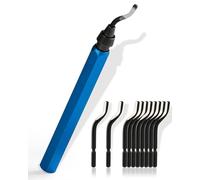 Acual Lot de 11 Ebavureur Outil, 360° Rotatif D'ébavurage Manuel, avec 10 BS1010 Lames de Rechange, Poignée de Alliage D'aluminium, pour l'impression 3D,Aluminium,Plastique,PVC,Cuivre et Acier Métal