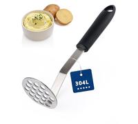 Acual Presse Purée, Presse Puree Manuel 304 Acier Inoxydable, 26 cm Ecrase Pomme de Terre avec Antidérapant Manche, Passe au Lave-Vaisselle, pour Pommes de Terre et Fruits