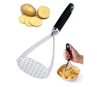 Acual Presse Purée, Presse Puree Manuel Acier Inoxydable, 26 cm Ecrase Pomme de Terre avec Antidérapant Manche, Passe au Lave-Vaisselle, pour Pommes de Terre et Fruits