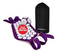 Acubliss Acupression Tapis Sangle avec 1,848 Massage Pointes pour Dos Douleur Soulagement, Bien-Être Cadeaux pour Femmes et Hommes, Transport Sac, 42 x 20 cm, Violet