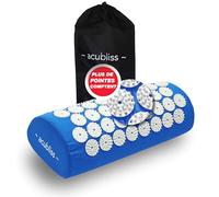 Acubliss Premium Acupression Oreiller avec 2,142 Pointes Acupuncture Cou Oreiller pour Cou, Dos et Stress Soulagement, On-the-Go Massage Oreiller avec Transport Sac, Taille 37 x 15 x 10 cm, Bleu