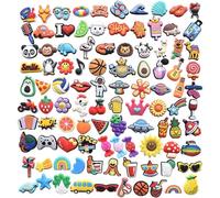 Acuiwer Charmes de Chaussure 100 Pièces pour Crocs, Breloque pour Sabots Sandales, Accessoires pour Filles Garçons - Cadeau Noël ou d'Anniversaire