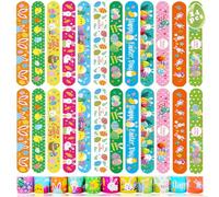 Acuiwer Easter Slap Bracelet 24pcs Slap Bracelet à Claquer Slap Bandes pour Enfants Parti Favors Filles Garçons (#-24 pcs-Easter)