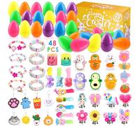 Acuiwer Lot de 48 Œufs de Pâques Pré-remplis pour Chasse aux Œufs (Girls Style-48P)
