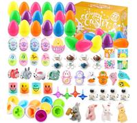 Acuiwer Lot de 48 Œufs de Pâques Pré-remplis pour Chasse aux Œufs Oeuf Paques prerempli(Boys-Toys-48P)