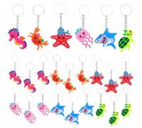Acuiwer Porte-Clés Pour Enfants Lot De 24 Llavero estilo Animal Marino para Bolsos，Cadeaux D'anniversaire, Jouets Pour Pinata, Remplissage De Sacs Surprises Cadeaux