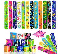 Acuiwer Slap Bracelet 24pcs Slap Bracelet à Claquer Dinosaures Slap Bandes pour Enfants Anniversaire Remplisseurs Cadeau Parti Favors Filles Garçons