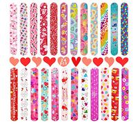 Acuiwer Valentin Slap Bracelet 24pcs Slap Bracelet à Claquer Slap Bandes pour Enfants Anniversaire Remplisseurs Cadeau Parti Favors Filles Garçons