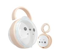 Acunny Attache-tétine, design panda, avec kit de boîte et housse de protection contre la poussière, accessoire de voyage léger, étanche à la poussière, pour bébés et tout-petits filles, Abricot, Voir