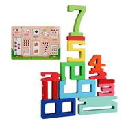 Acunny Blocs de Chiffres mathématiques, Blocs mathématiques, 1-10 nombres Blocs de Construction en Bois, Activités STEM pour Les Filles garçons âgées de 3 Ans et Plus, Apprentissage du Jouet pour