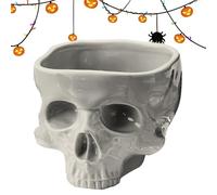 Acunny Bol de service d'Halloween | Tête de mort | Plateau de service | Squelette Bol à collation, Décoration de table, Distributeur de nourriture, Bol en céramique, Décoration d'Halloween
