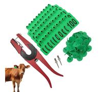 Acunny Boucles d'oreille pour bovins | Étiquettes d'identification pour bétail | Étiquettes numérotées 001-100 avec applicateur pour élevage bovin identification animale moutons chèvres et gestion de