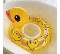 Acunny Bouées Enfant, Flotteurs Gonflables Piscine pour Bébé, Radeaux Tubulaires Jaunes en Forme de Canard avec Poignée, Jouets d'Extérieur pour, Filles et