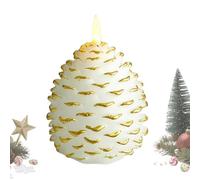 Acunny Bougies Cônes de Pin de Noël | Bougies à Pommes de Pin avec Mèche Vacillante Alimentées par Piles | Décorations Noël Action De Grâces Pour Cheminée Étagère Bibliothèque Chambre Salon