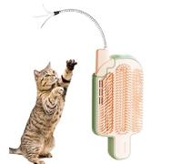 Acunny Brosse à poils de chat avec ministre, brosse de poisson pour chat | Peigne de massage d'angle | Soin avec jouet à à chat pour chat intérieur, massage pour coin pour poils longs et courts