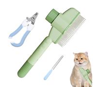 Acunny Brosse Slicker pour chien | Brosse pour chiot pour enlever les poils lâches - Brosse antidérapante avec bouton de déverrouillage pour chiens et chats à poils courts avec poils doux