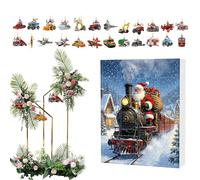 Acunny Calendrier de l'Avent Noël - 24 Jours Décorations de Sapin Advent - Décoration Véhicule Acrylique 2D pour Événement Sac à Dos Maison Fête