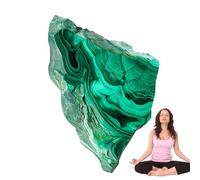 Acunny Cristaux de malachite | Tranche de forme libre de malachite brute naturelle irrégulière | Pierres précieuses originales, art avec pierres précieuses, cristaux de, pierres de