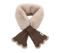 Acunny Écharpe en fourrure pour femme | Écharpe pour temps froid, écharpe d'hiver super douce, chaude avec design en queue de poisson tricotée pour les voyages, la vie quotidienne, beige, Siehe