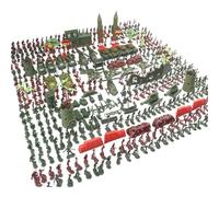 Acunny Ensemble De Jeu Soldat Militaire Homme Armé Jouer Bucket Figurines d'action Battle Group Coffret Set Modèle avec Soldats Tanks Avions en Plastique Armée Figures Jouets pour Garçons