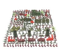 Acunny Ensemble De Jeu Soldat Militaire Homme Armé Jouer Bucket Figurines d'action Battle Group Coffret Set Modèle avec Soldats Tanks Avions en Plastique Armée Figures Jouets pour Garçons