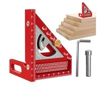 Acunny Équerre de marquage multiple en 3 dimensions, règle de marquage de trous, accessoires de mesure précis et pied à coulisse pour professionnels, débutants et