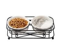 Acunny Gamelle pour chat - Distributeur de nourriture avec support, ensemble de gamelles en céramique pour chiens et chats | Accessoires pour animaux de compagnie pour nourrir les petits chiens