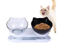 Acunny Gamelle pour chat - Gamelles inclinées pour chat - Gamelle d'eau antidérapante pour animaux de compagnie - Station d'alimentation anti-renversement pour chat - Double gamelles pour chat pour