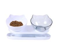 Acunny Gamelles pour chat inclinées - Station de nourriture pour chat - Gamelle d'eau antidérapante pour animaux de compagnie - Station d'alimentation anti-renversement pour chat - Double gamelles