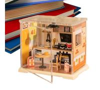 Acunny Kit de maison miniature - Maquettes pour construire des maisons | Jouets de montage éducatifs de cafétéria et cuisine miniatures pour étagère chambre salon