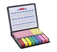 Acunny Kit de notes autocollantes, organiseur de notes autocollantes, kit de bloc-notes créatif, en cuir PU, bloc-notes coloré, fichier inscriptible, drapeaux, onglets, bandes de notes pour
