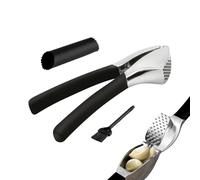 Acunny Kit presse-ail | Ustensile de cuisine avec brosse de nettoyage | Outil en acier inoxydable pour hacher l'ail | Pour cafétéria, pique-nique, barbecue, camping, préparation des repas
