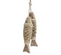 Acunny Lot De 2 Cintres À Poisson avec Ficelle À Suspendre, Pendentif Poisson Décoratif en Bois, Décoration Mer Maritime, Poisson en Bois À Suspendre, Décoration Suspendue Maritime pour La Maison