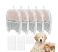 Acunny Lot de 5 filtres de fontaine pour chat - Avec éponges pour distributeur d'eau potable - Triple système de filtration pour fontaine à eau en acier inoxydable de 4 l