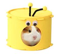 Acunny Maison de lit chaude pour hamster - Nid de sommeil confortable pour hamster en forme d'abeille - Nid de sommeil caché pour petits animaux - Souris quatre saisons, ours doré nid chaud