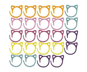 Acunny Notions de crochet, Notions de tricot de chat - Oreilles de chat tricotant des anneaux de notions de crochet,Marqueurs de couture en métal en forme de chat, 24 pièces, marqueurs de Crochet
