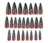 Acunny Ongles d’Halloween, ongles d’Halloween appuyez sur | Faux ongles | Presse sur les ongles colle moyenne sur les ongles en Gel brillant faux ongles Kits couverture complète bâton sur les ongles